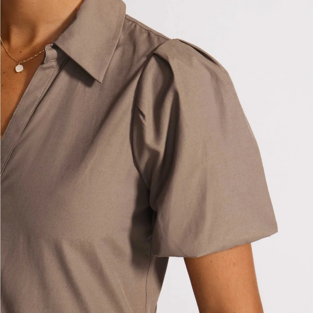 Brochu Walker The Havana Dress In Terra Brown Tiered Midi Dress Large $348 - Picture 4 of 13